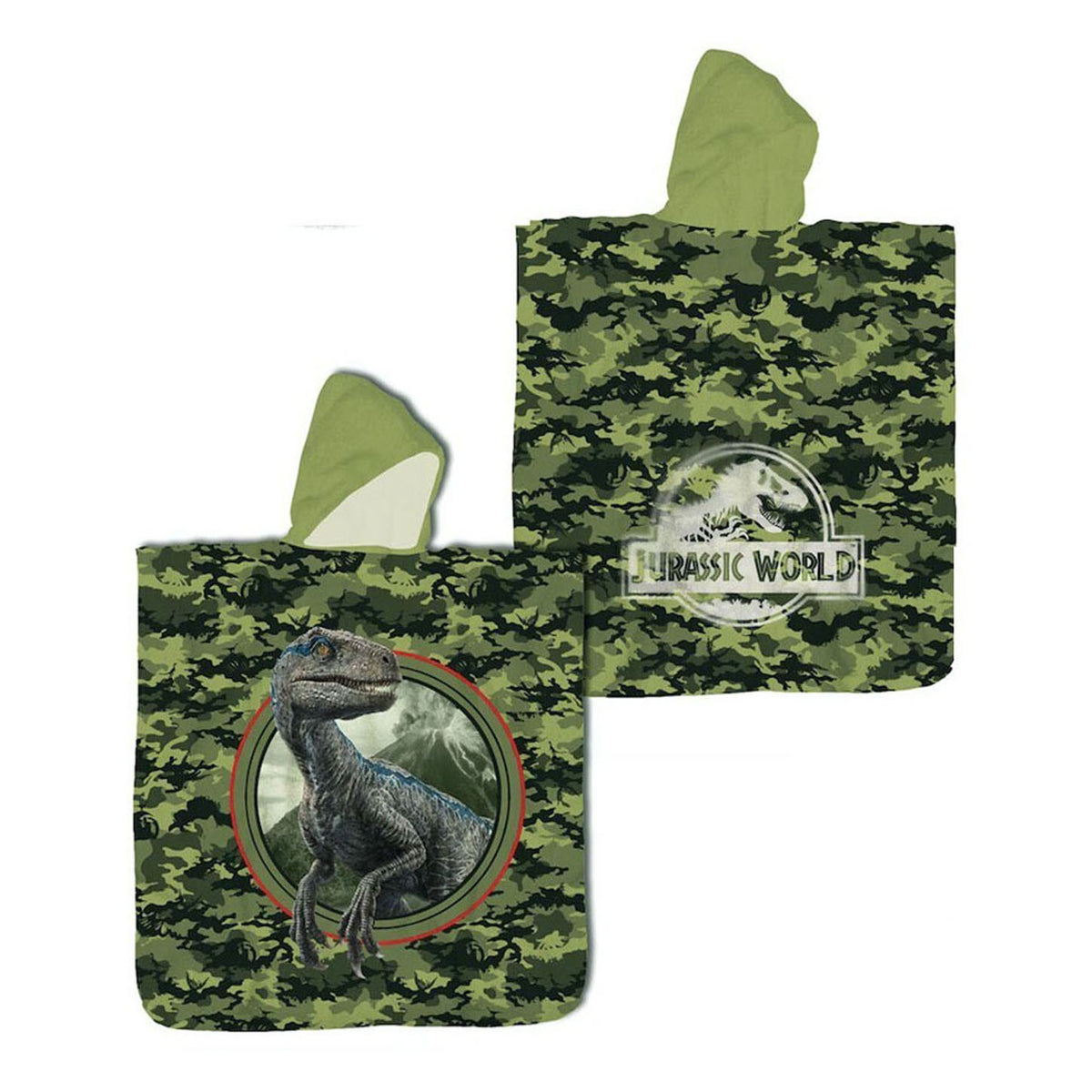Jurassic world poncho katoen, 60x120cm