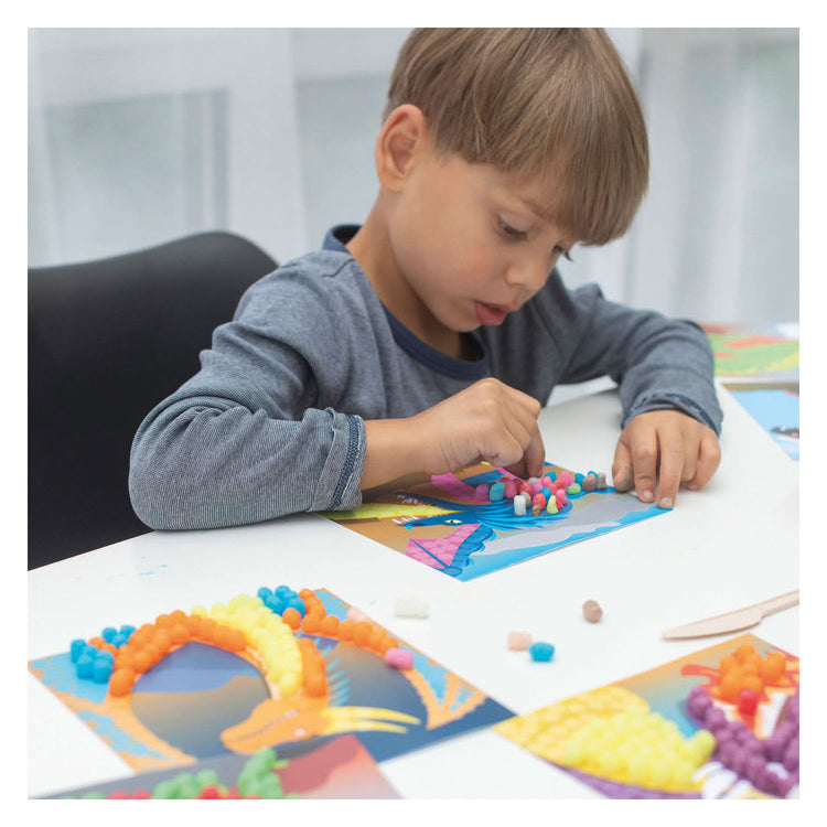 Playmais mosaic kaarten versieren fantasy dragon