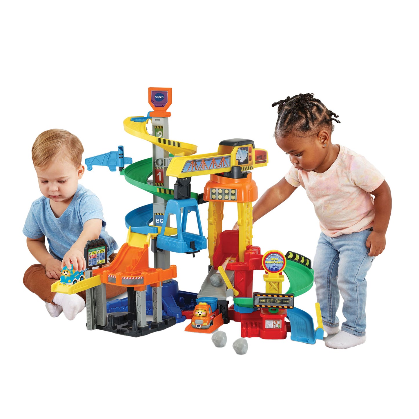 Vtech toet toet auto's mega bouwplaats speelset - met speelgoed auto - educatief en interactief baby speelgoed - cadeau - vanaf 1 tot 5 jaar