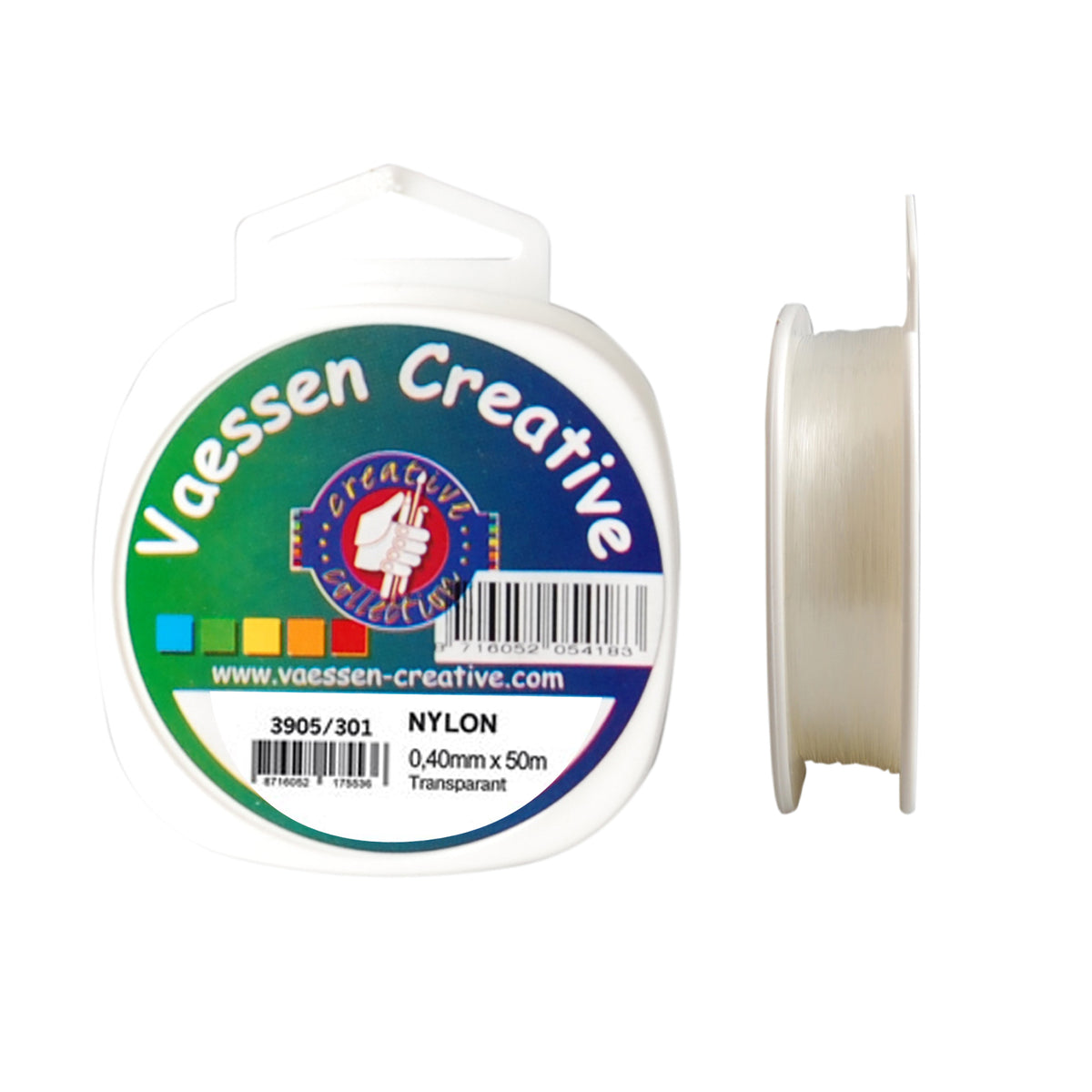 Vaessen creative • nylon draad 0,4mm 50m transparant