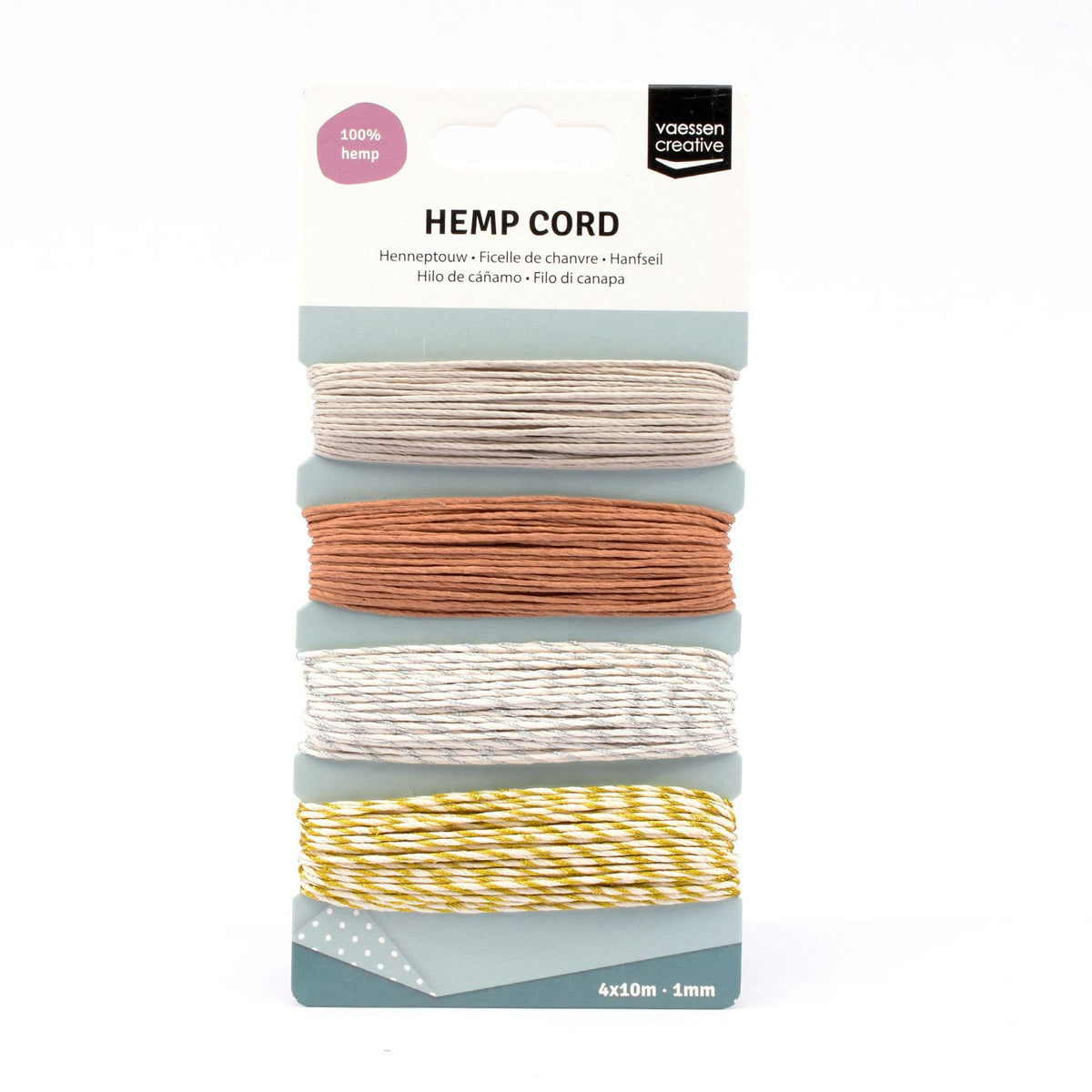 Vaessen creative • henneptouw assortiment 4x10m kerst