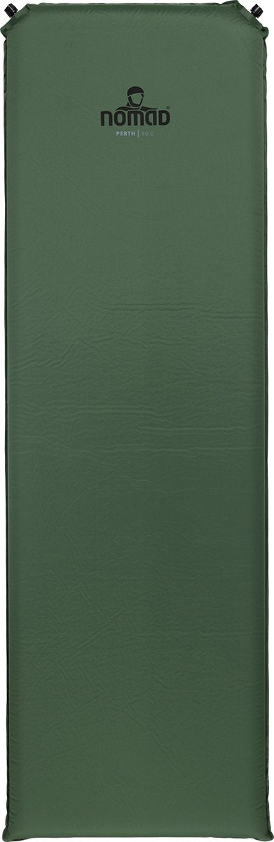 Nomad ® perth 10.0 | slaapmat zelfopblazend | 198 x 63 | 10 cm dikte | groen | comfortabel kamperen | incl hoes