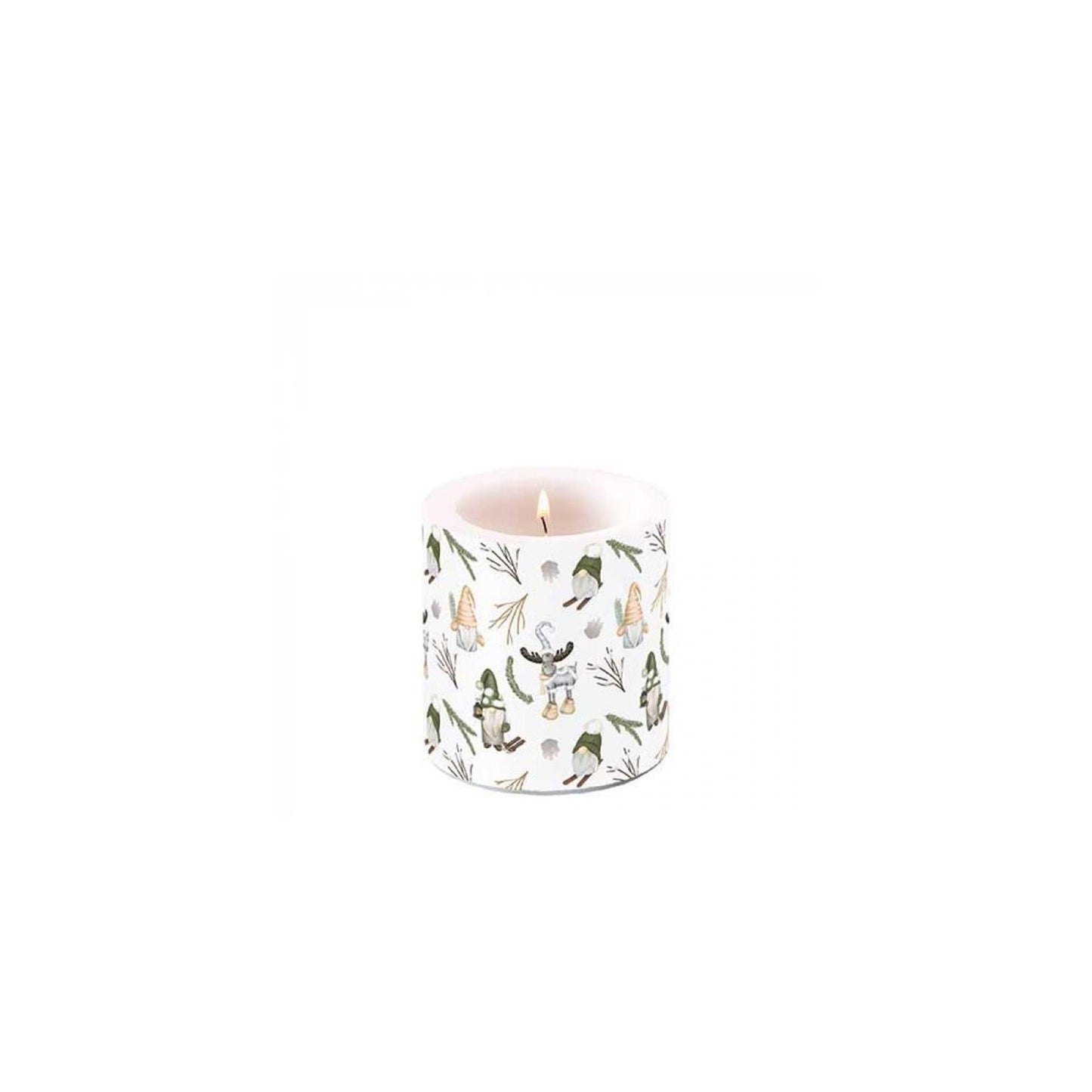 Ambiente kaars klein forest gnomes white