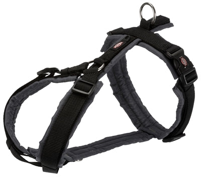 Trixie hondentuig premium trekking zwart grijs