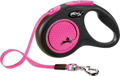 Flexi rollijn new classic neon tape zwart roze