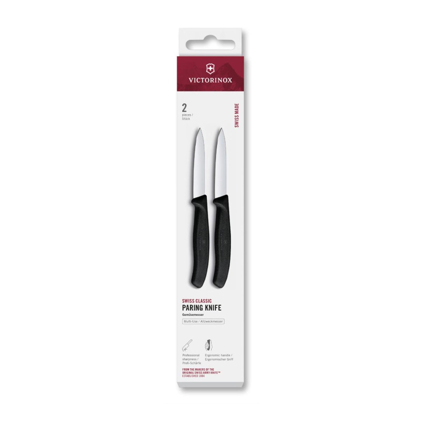 Victorinox schilmesje 2 stuks zwart glad spits 8cm
