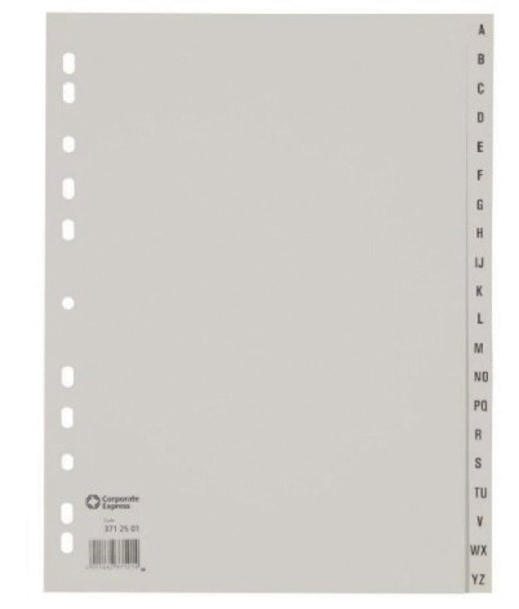 Ahrend ofc-tab1 tabbladen a4 a - z grijs set 20 stuks