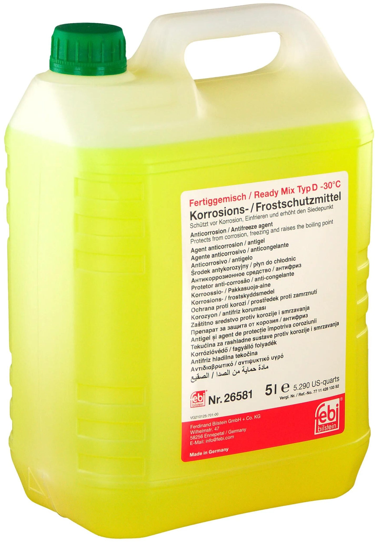 Febi bilstein radiatorbeschermingsmiddel ready mix typ d antifreeze type d ready mix renault 5l