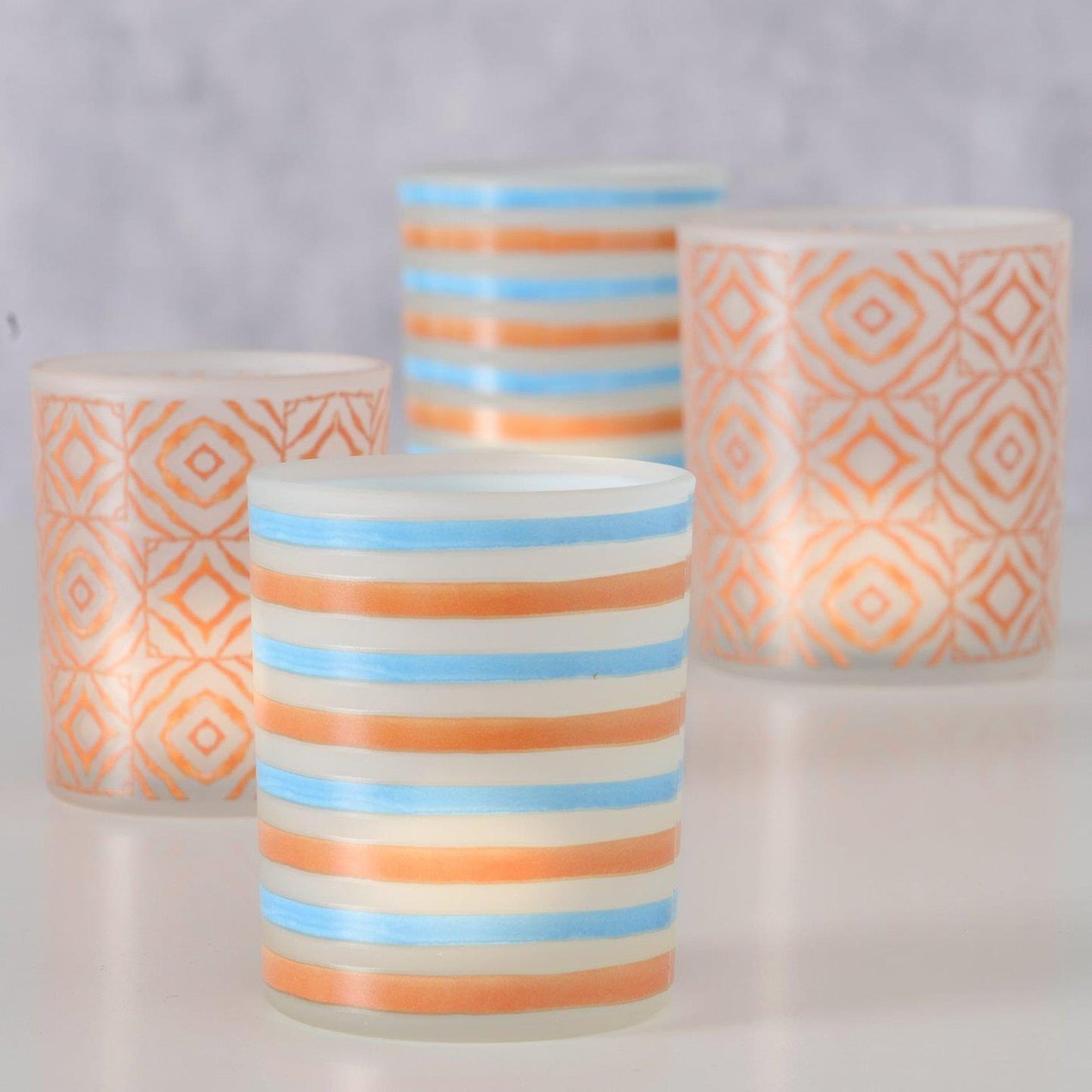 Boltze home windlicht azzurro 2-delig h8,3-10cm 2 assorti