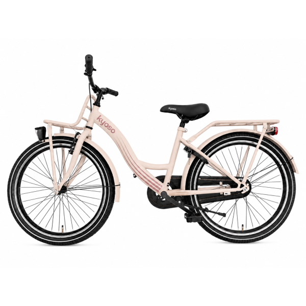 Kyoso kinderfiets blossom mocha 24 inch met remnaaf - mat taupe roze