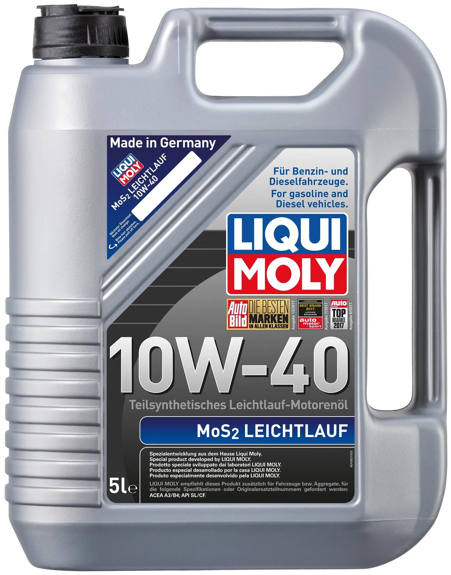 Liqui moly motoröl mos2 leichtlauf mos2-lightrunning oil 5 l 10w-40hd