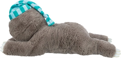 Trixie pluche luiaard grijs met heartbeat voor puppy