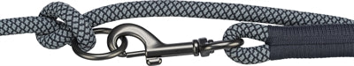 Trixie soft rope hondenriem verstelbaar zwart grijs