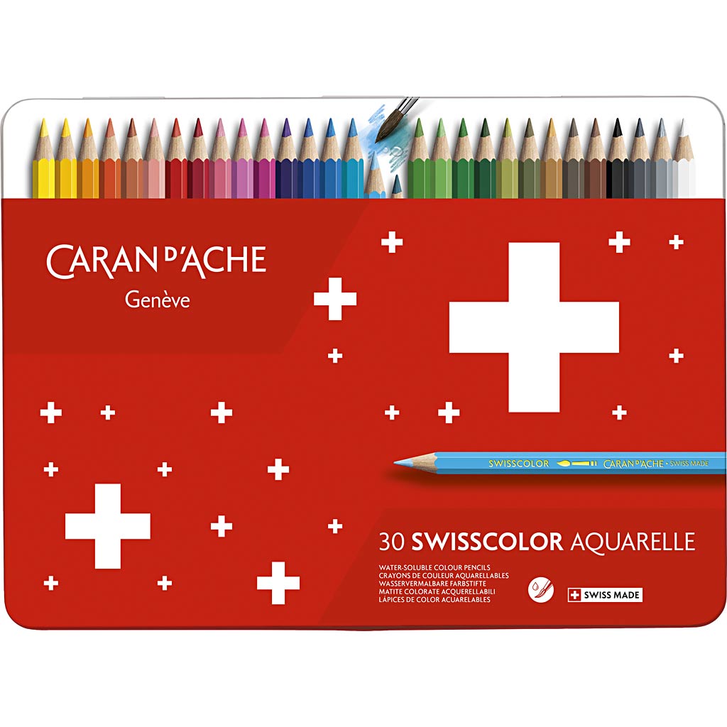 Caran d'ache https: www.cchobby.nl caran-d-ache-aquarelpotloden-zeshoekig-vulling-2-8-mm-diverse-kleuren-30-stuk-1-doos