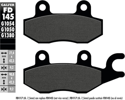 Galfer bremsbelag fd145 brake pad fd145 g1054 organic