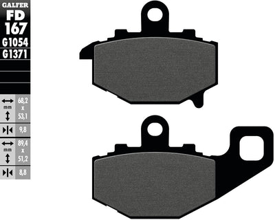 Galfer bremsbelag fd167 brake pad fd167 g1054 organic