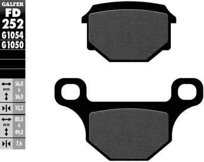 Galfer bremsbelag fd252 brake pad fd252 g1054 organic standard