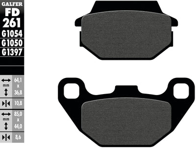 Galfer bremsbelag fd261 brake pad fd261 g1054 organic standard