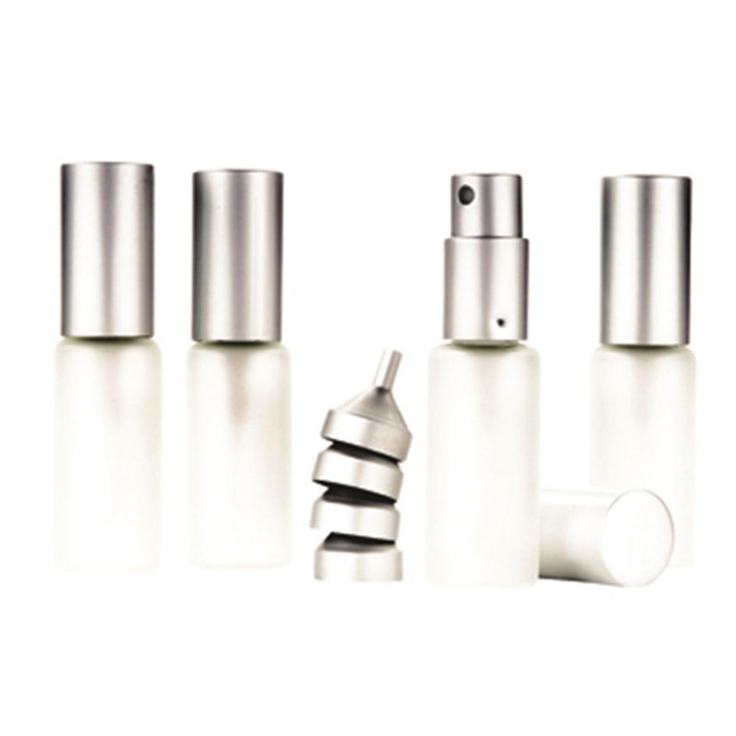 Source balance verstuiver 10ml mat glas met mat zilver trechtertje