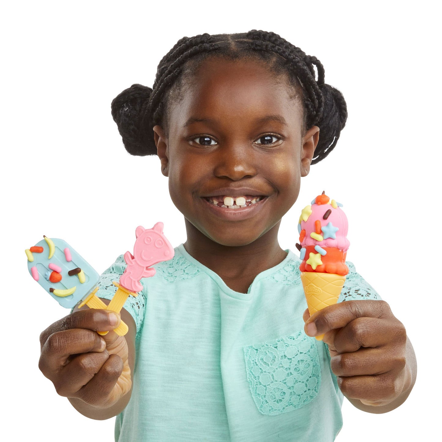Play-doh peppas ijsjes speelset - boetseerklei - inclusief 5 potjes