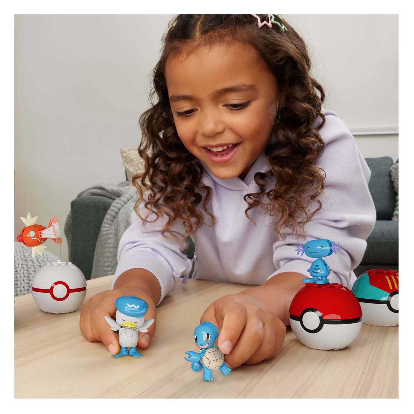 Mattel mega construx pokémon bouwset - magikarp, shellder en quaxly