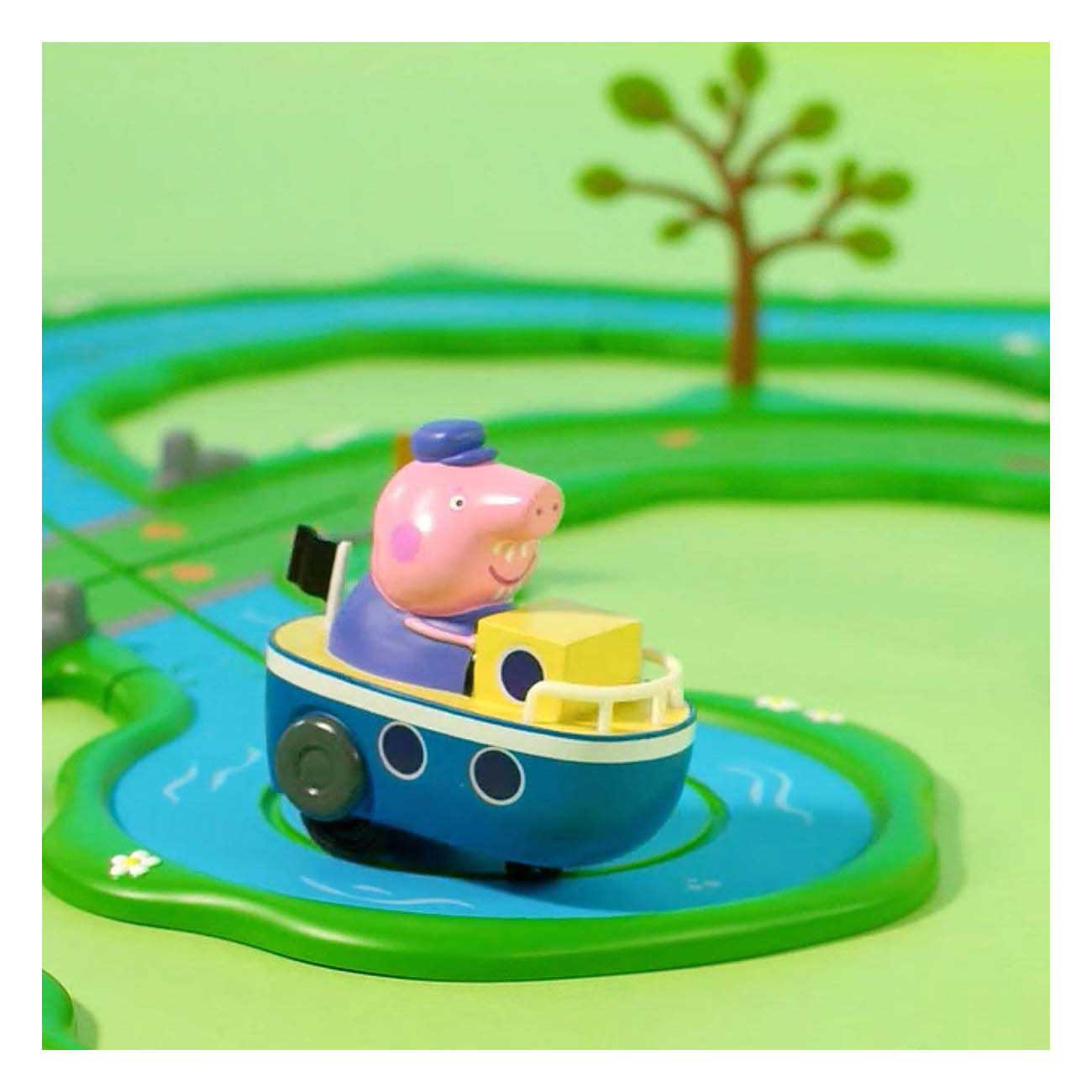 Gear2play peppa pig whizz around - dobberende boottocht speelset - modulaire rijbaan voor whizz around voertuigen