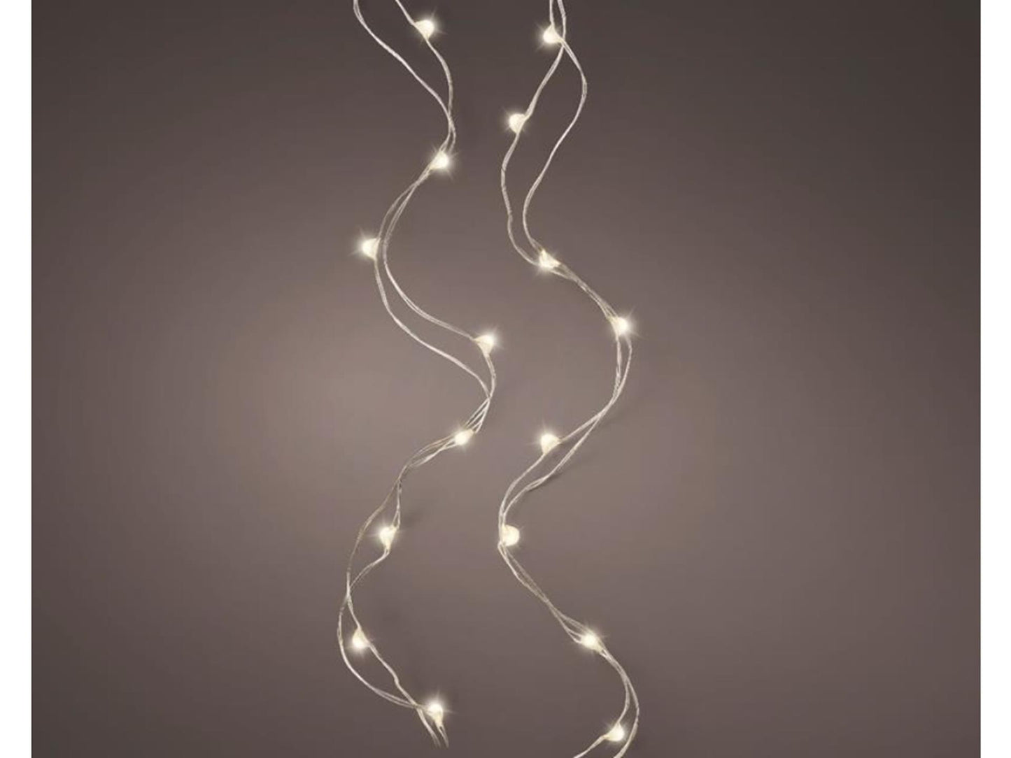Lumineo micro led draadverlichting 195cm-40l zilver warm wit