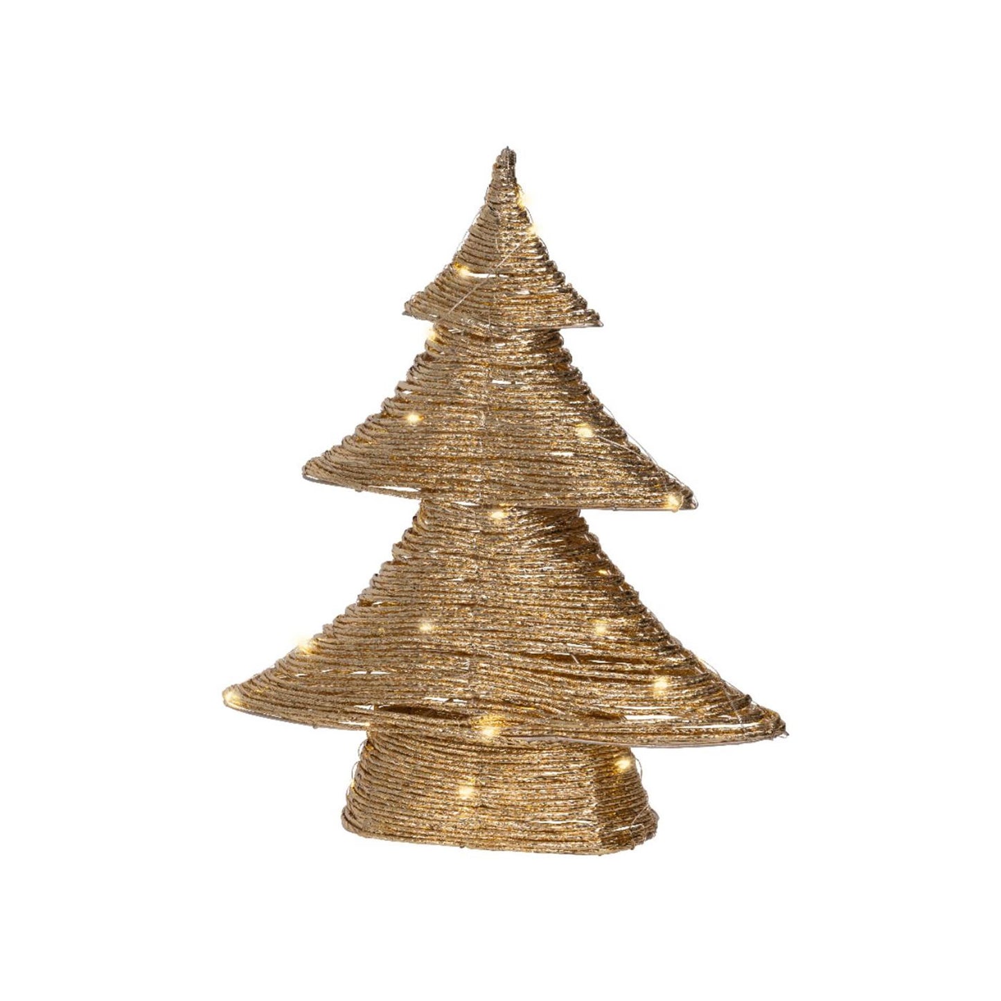 Lumineo kerstboom papier goud led 10x34x40cm warm wit