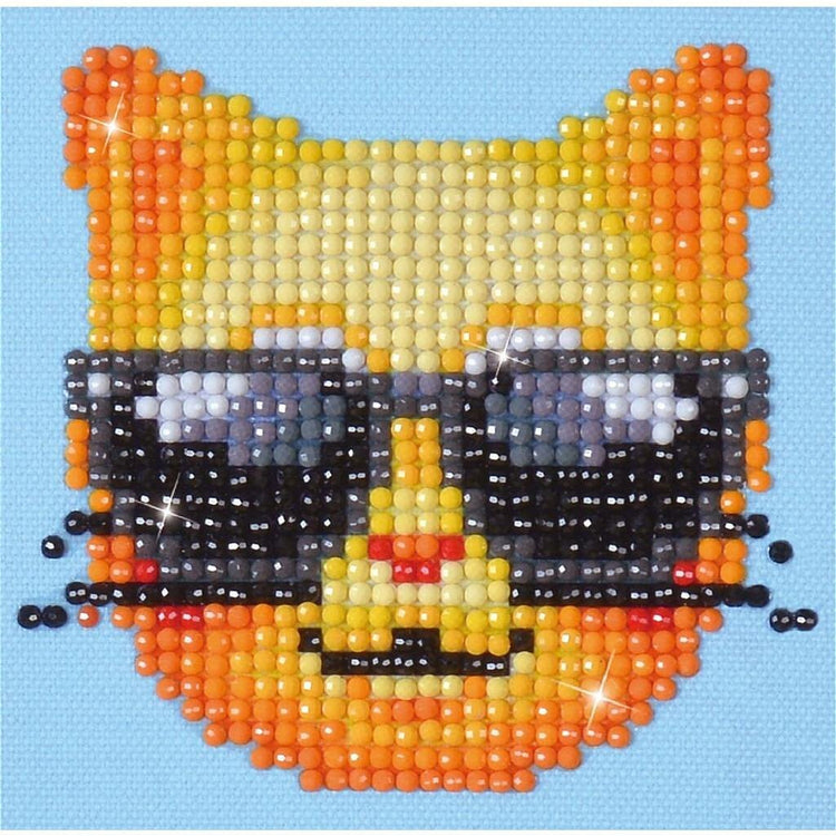 Diamond dotz diamond painting cool cat 10x10 cm