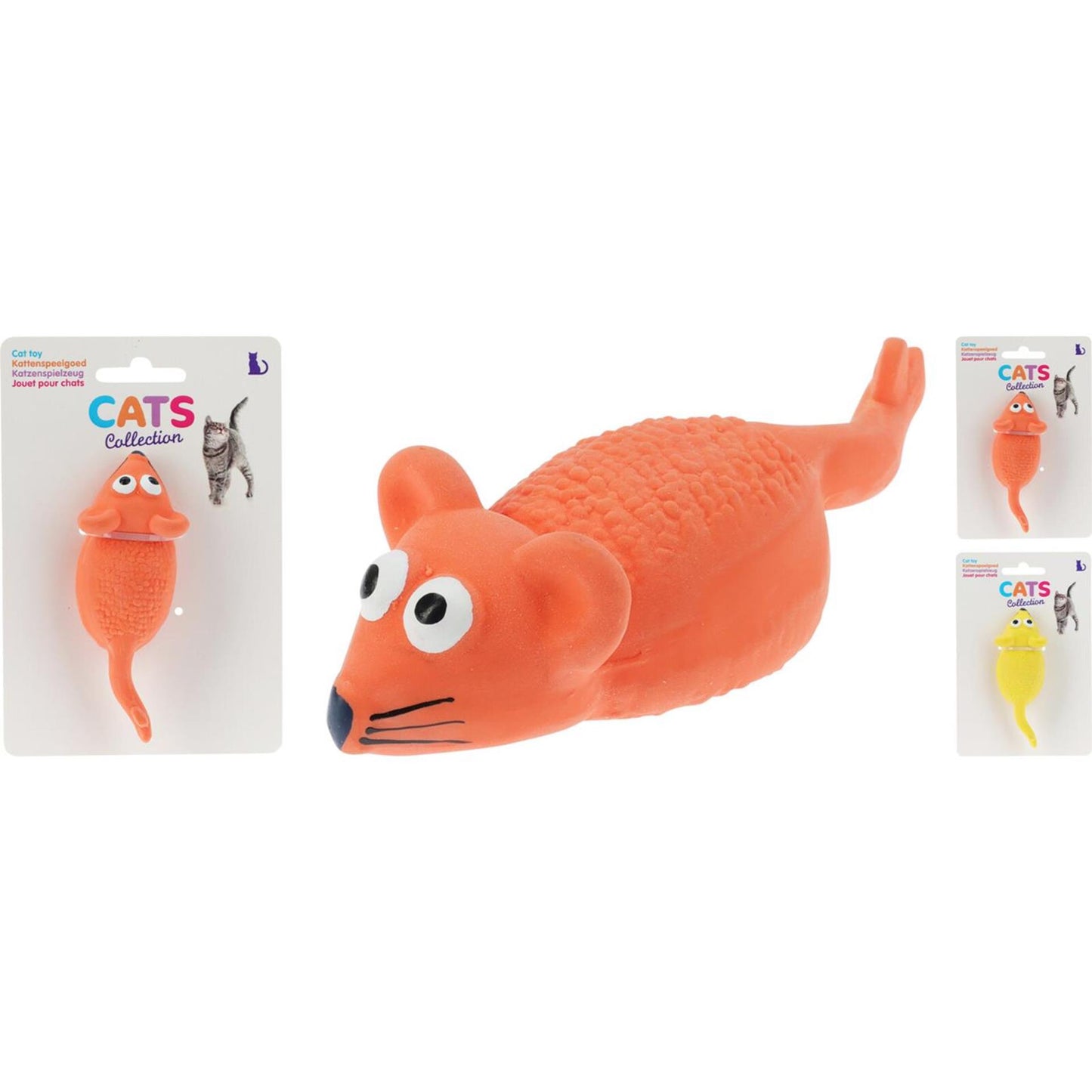 Cats collection kattenspeelgoed muis latex in 2 assorti kleuren