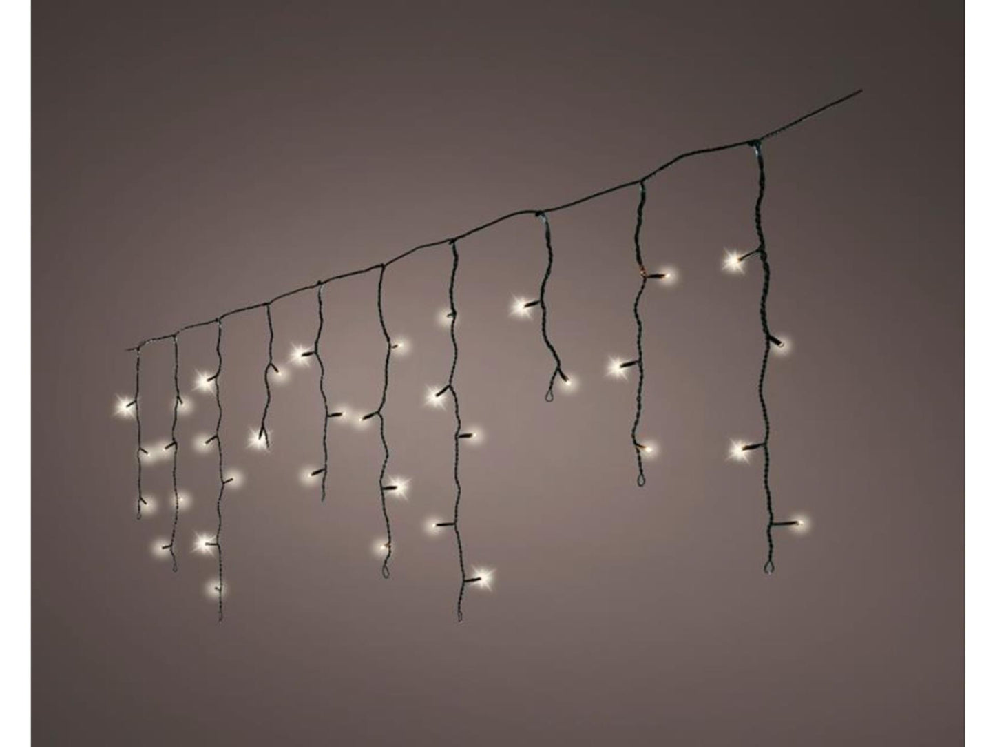 Lumineo icicle led verlichting 5m- 119led warmwit met 8-uurs timer en dimfunctie voor binnen en buiten