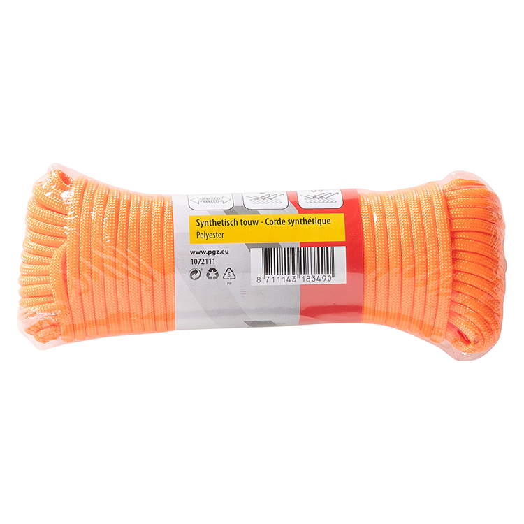 Mack 1072111 - paracord oranje 4mm 15m | 5 stuks
