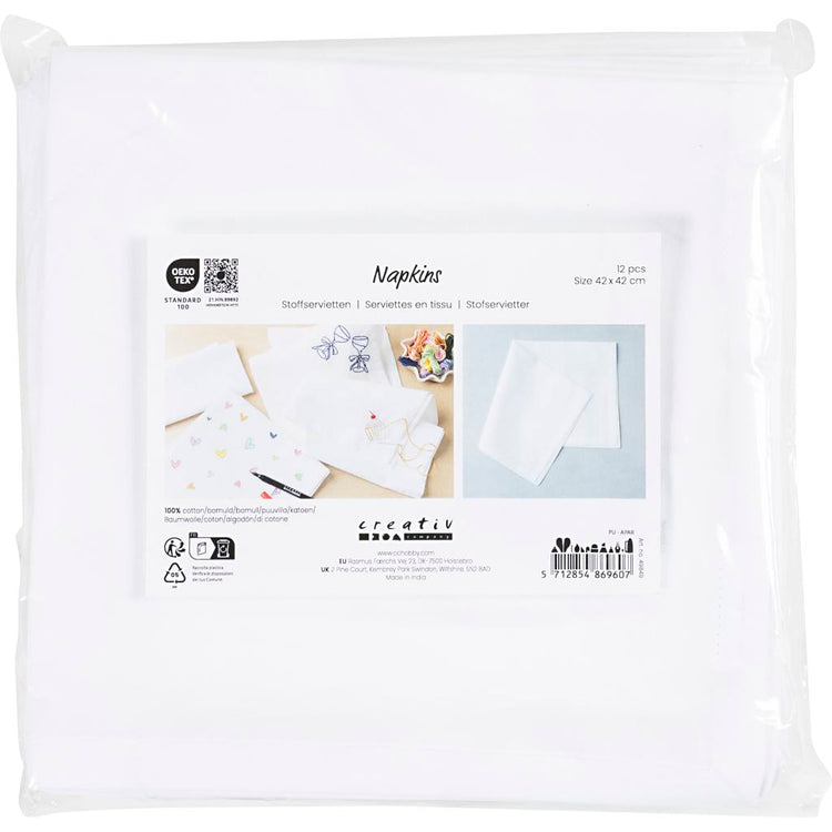 Http: www.cchobby.nl textiel-servetten-afm-42x42-cm-145-gr-wit-12-stuk-1-doos