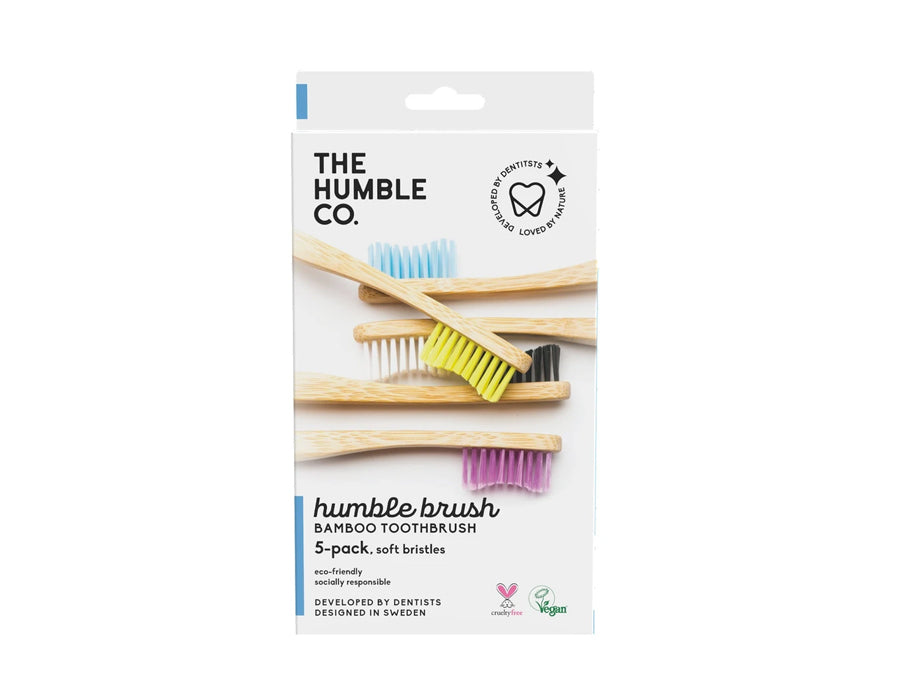The humble co. tandenborstels bamboe - soft - 5 stuks