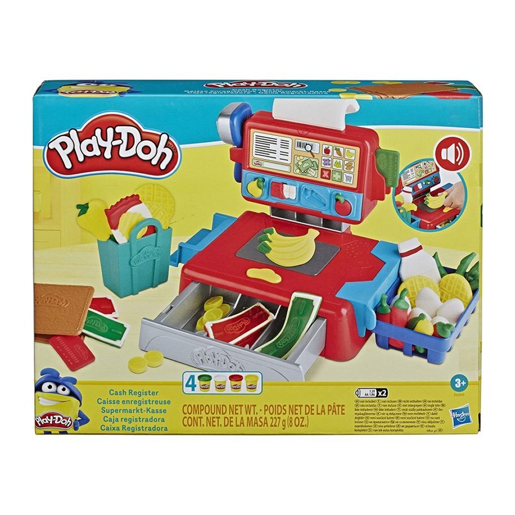 Play-doh kassa + 4 potjes klei + geluid