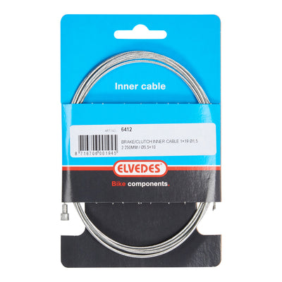 Elvedes rem binnenkabel 2250 mm draads verzinkt ø1,5mm v-nippel (op kaart)