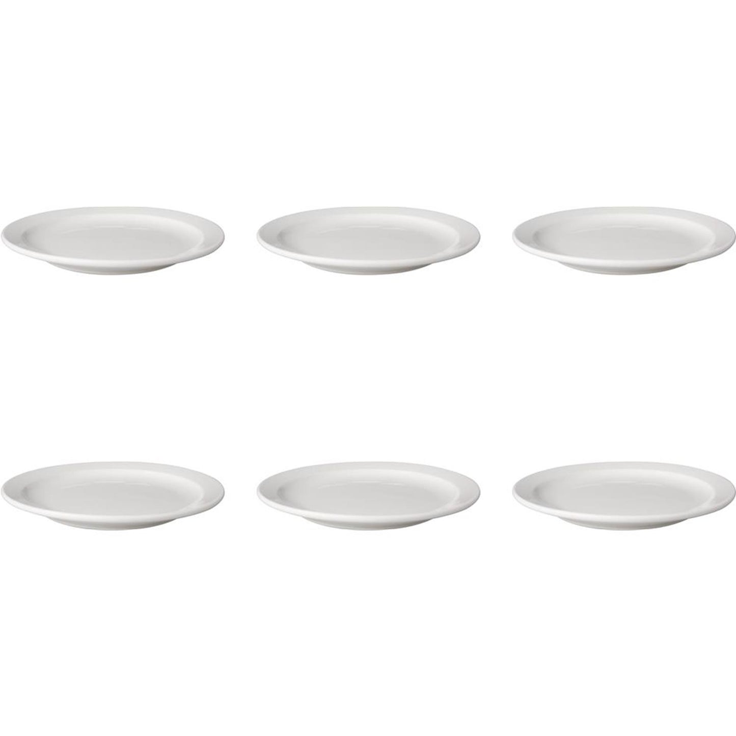 Mammoet bord smalle rand budgetline porselein wit 21cm (set van 6)