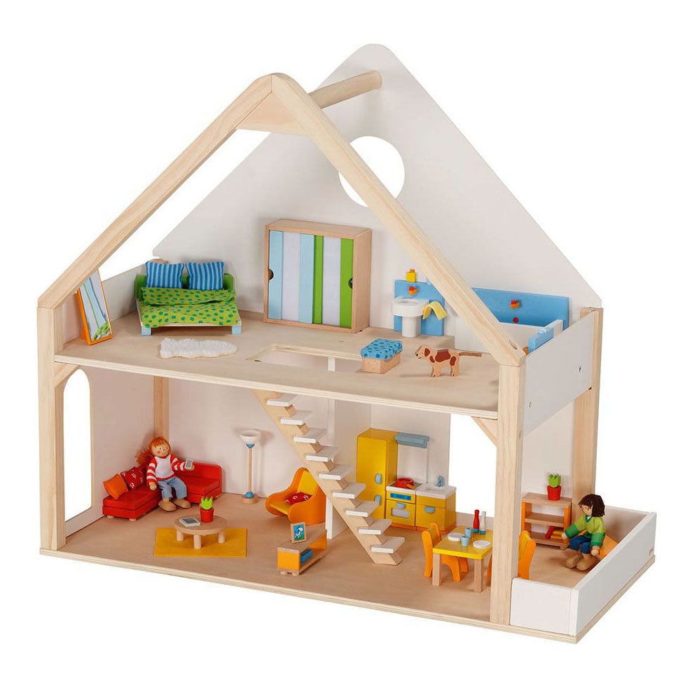 Goki houten poppenhuis met 2 verdiepingen