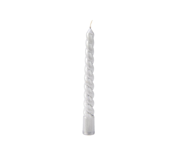 Decoris kerstboomkaars zilver ø1,2x10cm set a 8
