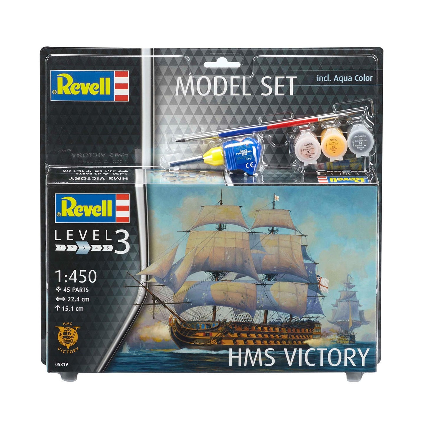 Revell model set - hms victory 45dlg. - incl. basiskleuren verf