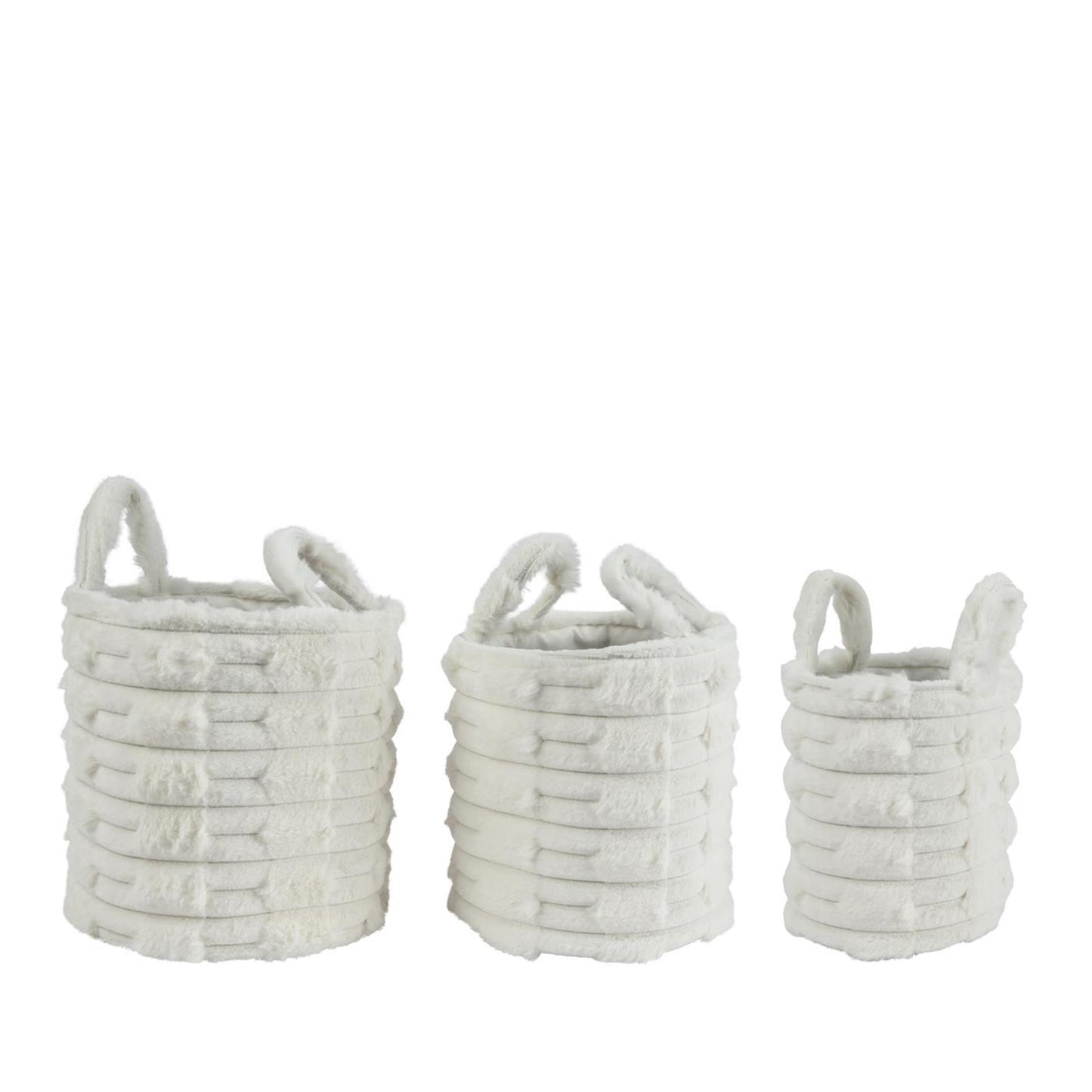 Decoris 3-delig manden set ã˜30x30cm off-white imitatiebont