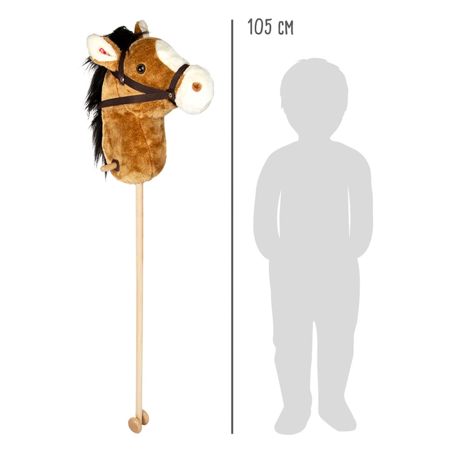 Small foot - houten stokpaard nico, 88cm