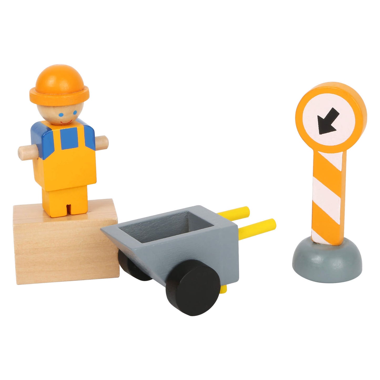 Small foot - houten kraan bouwplaats met accessoires, 14dlg.