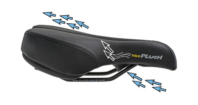 Velo saddle plush deep channel black