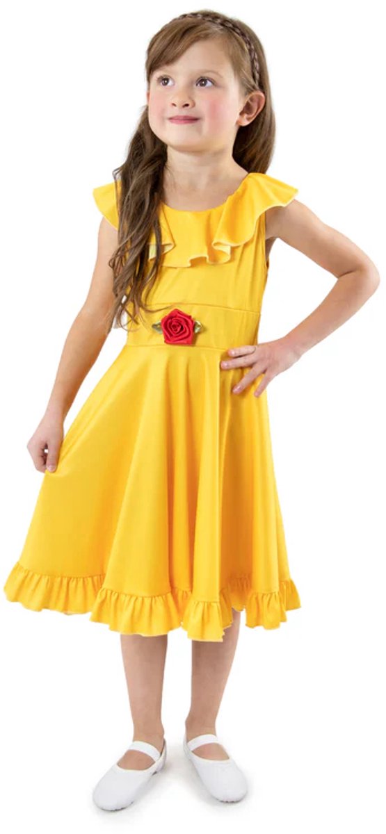 Little adventures - yellow beauty twirl jurk – maat (98-110)