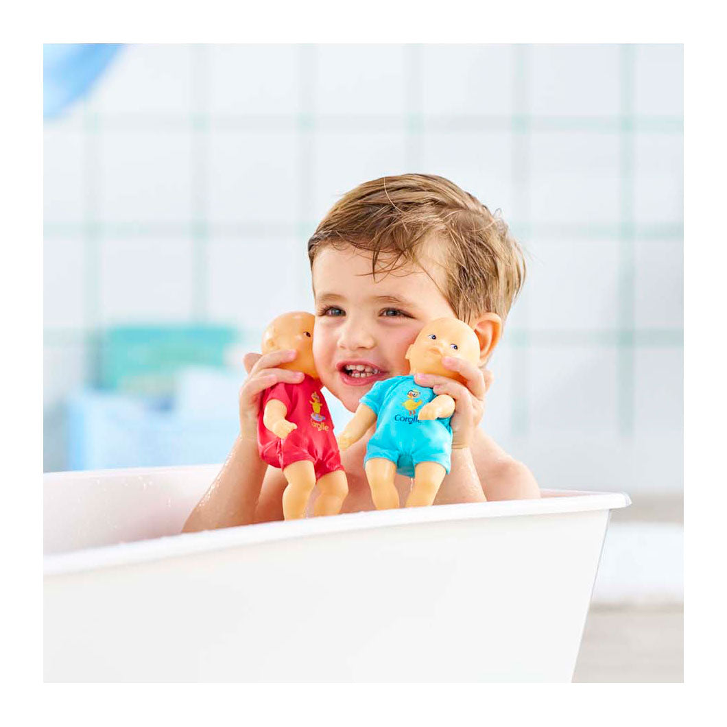 Corolle babypop badspeelgoed roze 20cm - mini bain popje voor waterpret.
