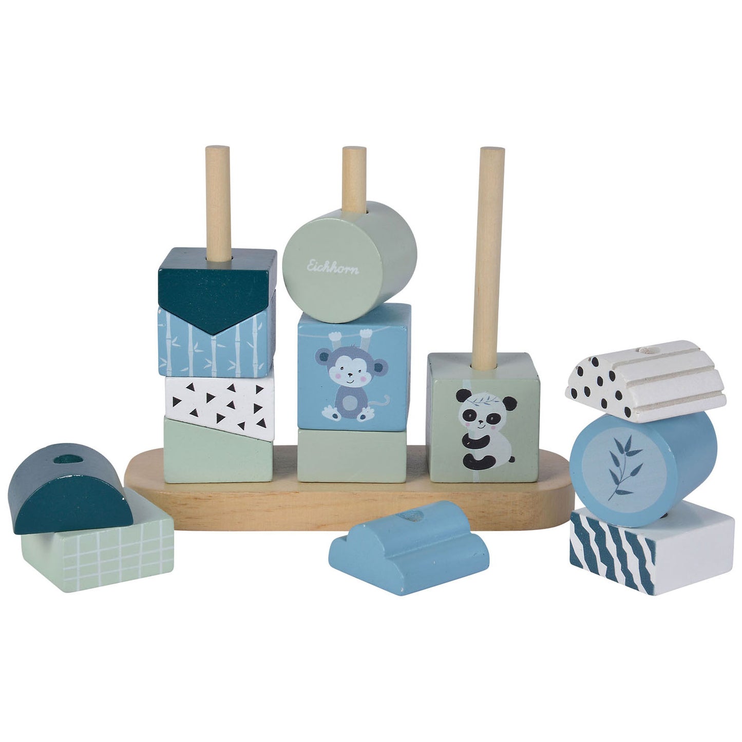Eichhorn houten stapelpuzzel panda, 15dlg.