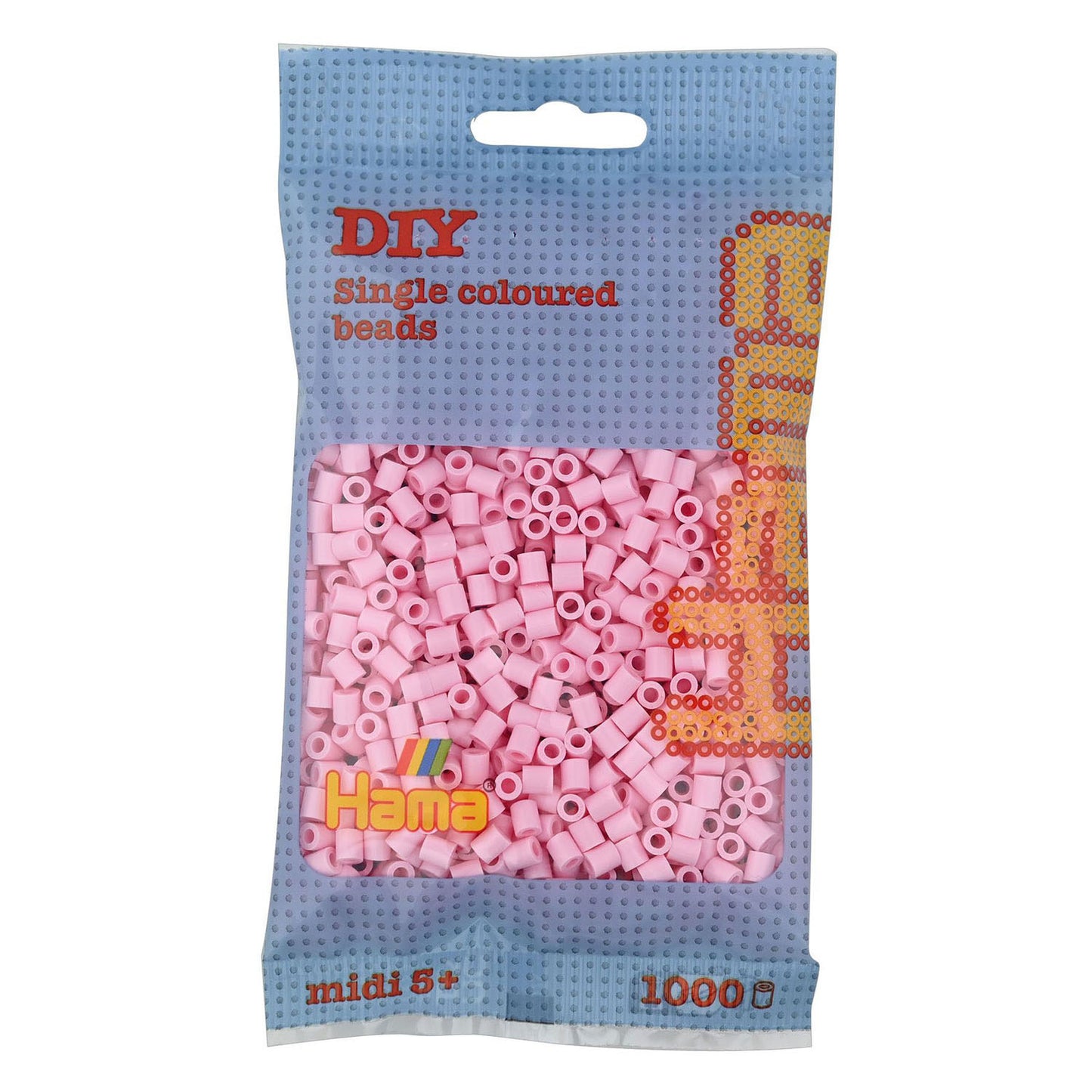 Hama midi strijkkralen - pastel roze (95), 1000st.