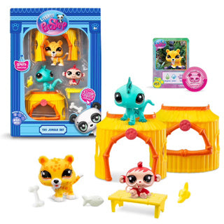 Littlest pet shop playset themed jungle 3-pack | 6 stuks