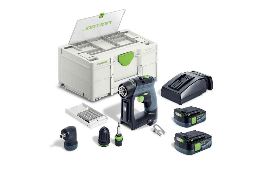 Festool cxs 12 2,5-set | accu schroefboormachine 12v in systainer (2x 2.5ah accu + tcl 6 snellader) - 576865